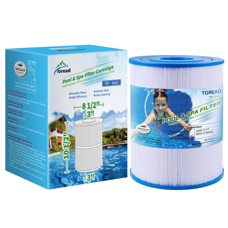 TOREAD NSF-50 Certified Watkins 31114 Replacement Tiger River Spa Filter, Compatible Unicel C-8465, PWK65, Filbur FC-3960, 71827, 71828 Hot Tub Filter, 65 sq. ft Hot Spring Spa Filter(1) - Image 1
